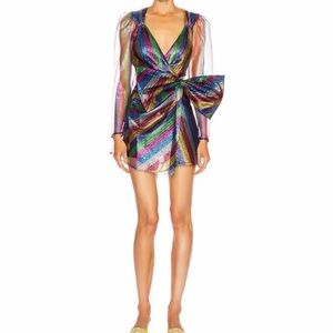 The Attico Vibrant Striped Mini Dress